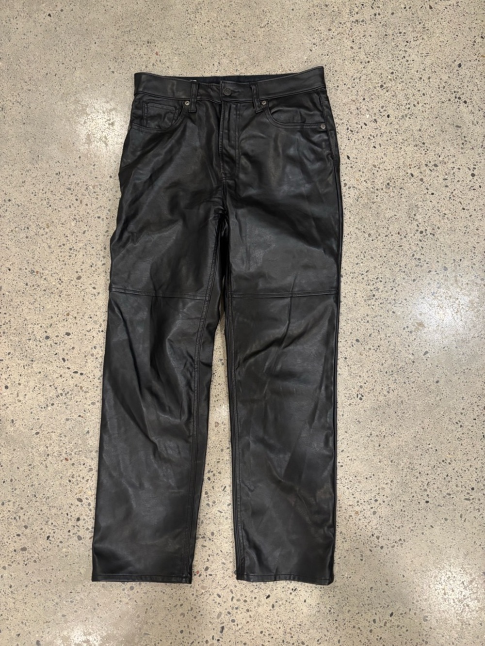 GAP Black Faux Leather Boot Cut Pants